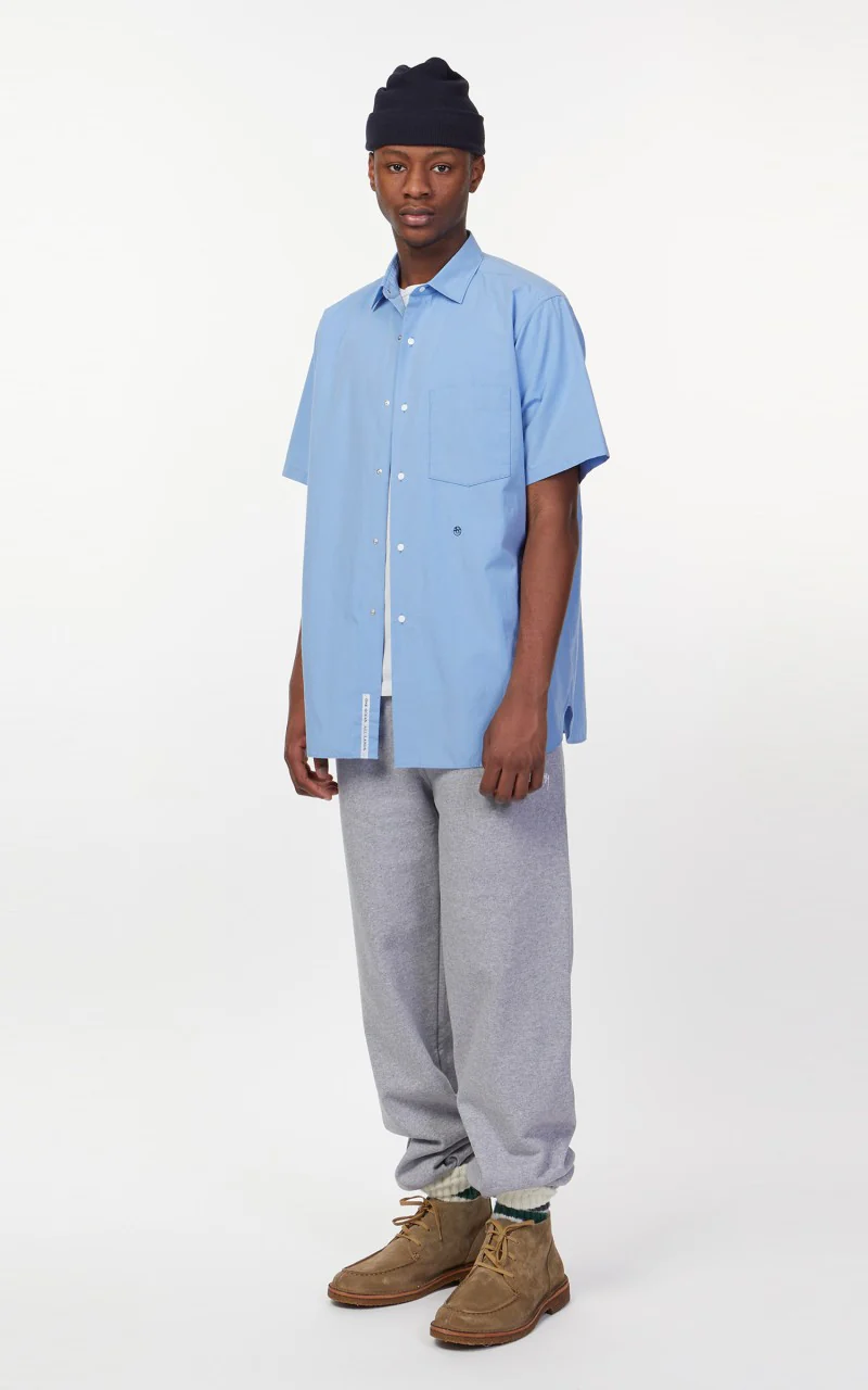 Nanamica Regular Collar Wind S/S Shirt Sax - Image 3