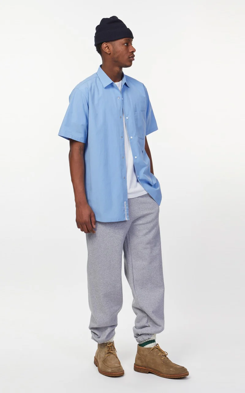 Nanamica Regular Collar Wind S/S Shirt Sax - Image 5