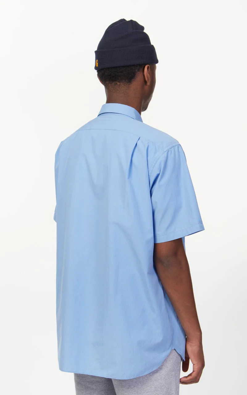 Nanamica Regular Collar Wind S/S Shirt Sax - Image 8