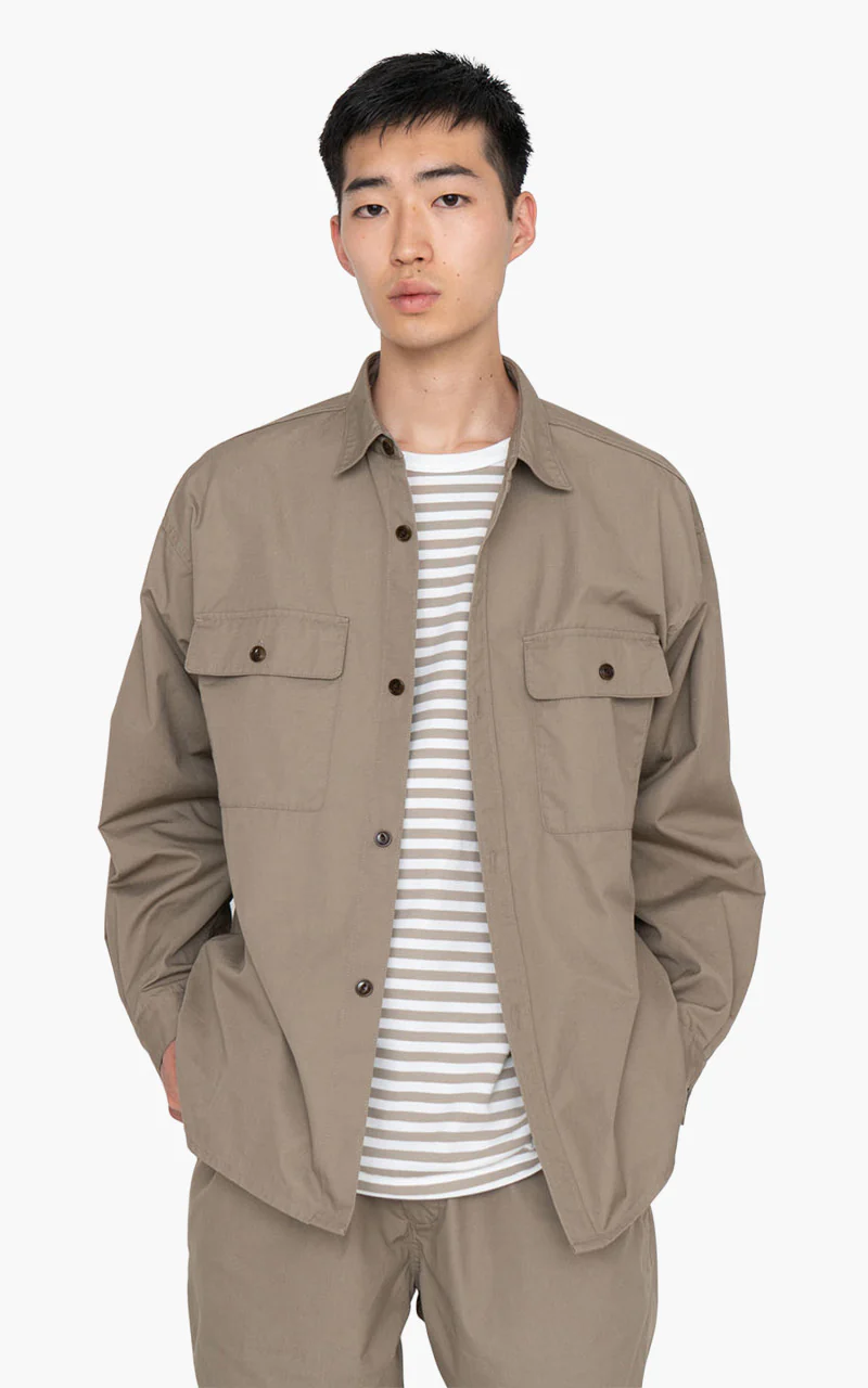 Nanamica Utility Light Wind Shirt Taupe - Image 3