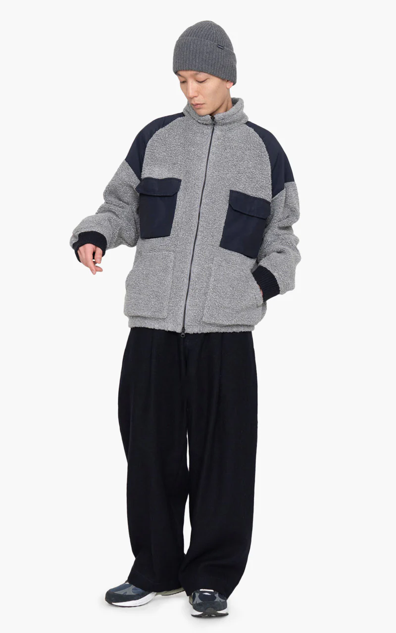 Nanamica Vintage Wool Fleece Jacket Heather Grey - Image 2