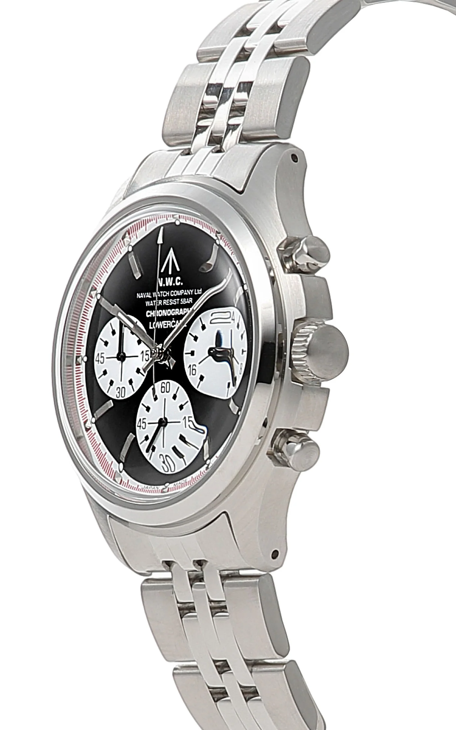 Naval Watch Company by LOWERCASE FRXC012 Quartz Watch Black + White Chrono Eye Dial Black - Image 2