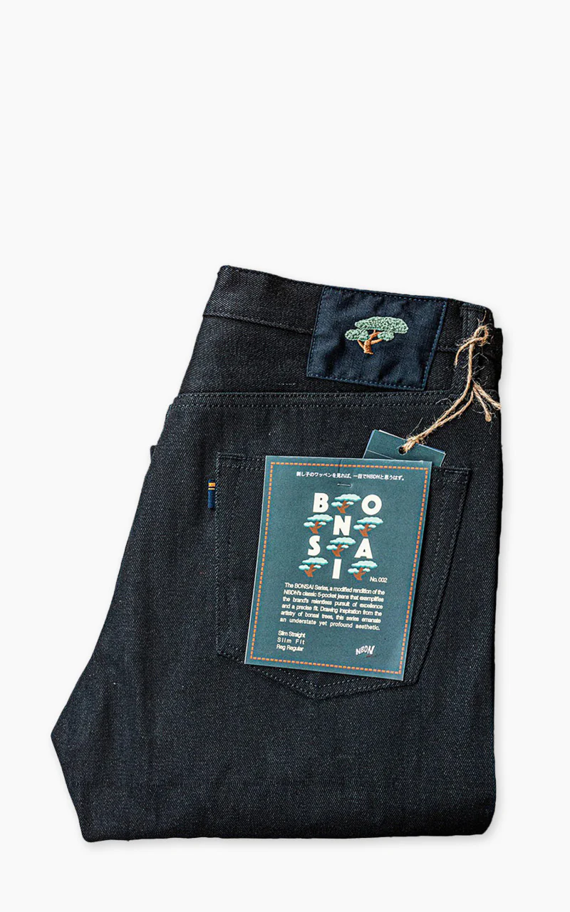 NBDN Bonsai 002 Slim Straight Selvedge Jeans Black x Black 15oz - Image 3