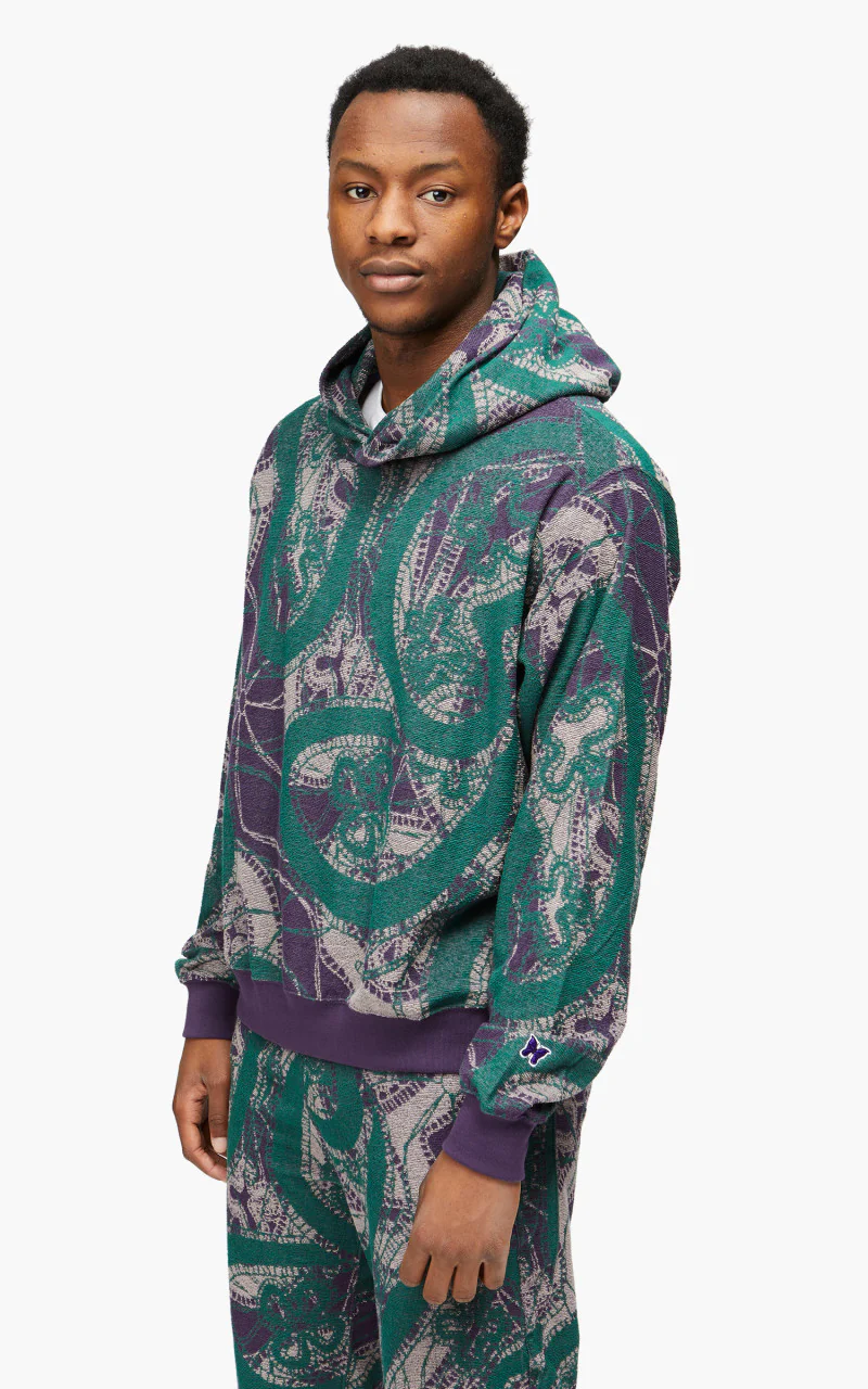Needles Classic Hoodie Papillon Pile Jacquard Purple - Image 4