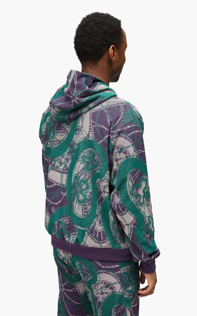 Needles Classic Hoodie Papillon Pile Jacquard Purple - Image 5