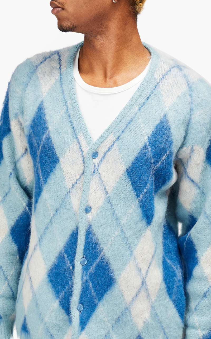 Needles Mohair Cardigan Argyle Lt. Blue - Image 7