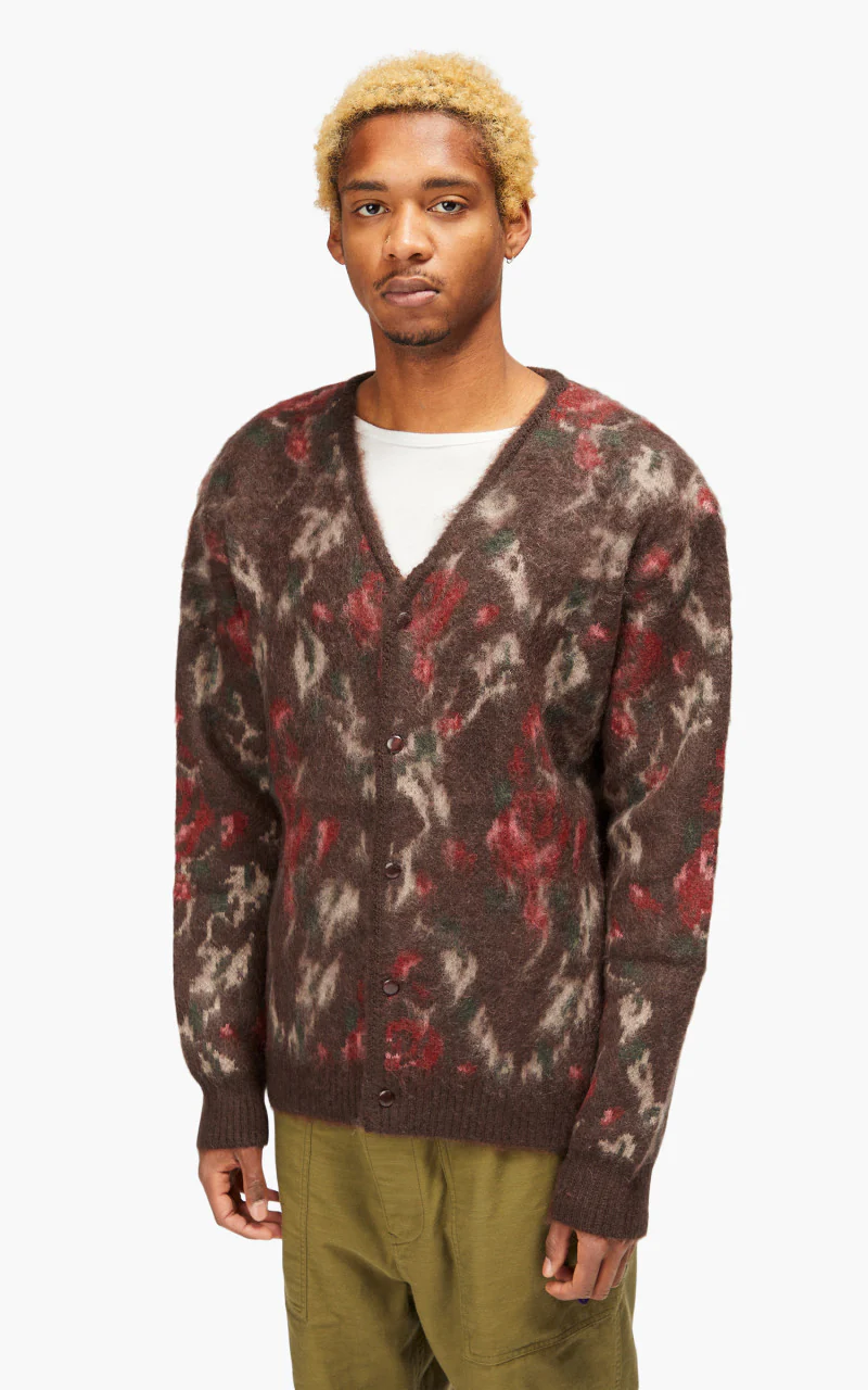 Needles Mohair Cardigan Rose Dark Brown - Image 4