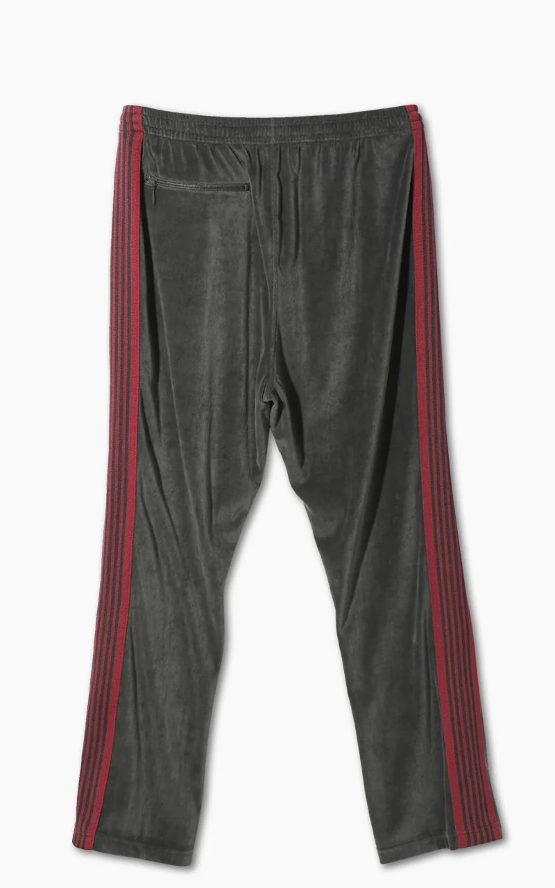 Needles Narrow Track Pant C/PE Velour Charcoal - Image 2