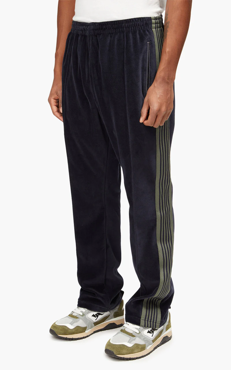 Needles Narrow Track Pant C/Pe Velour Navy - Image 3