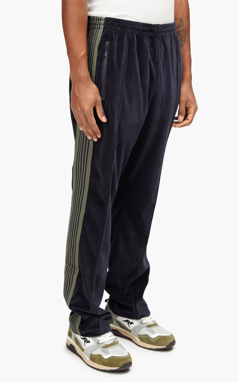 Needles Narrow Track Pant C/Pe Velour Navy - Image 4