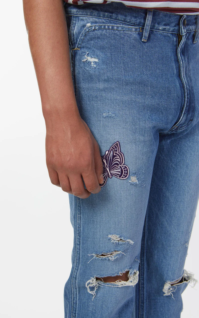 Needles Papillon Patches Straight Jean Indigo - Image 10