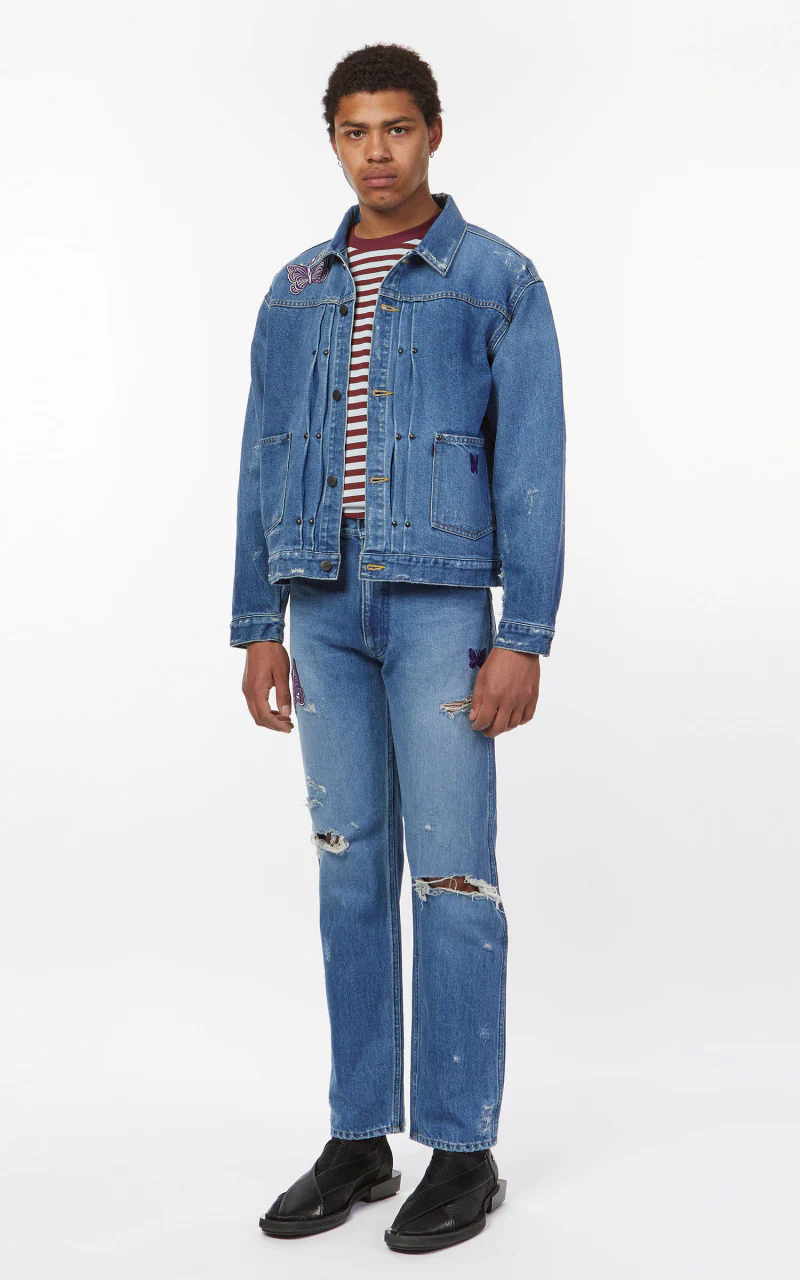 Needles Papillon Patches Straight Jean Indigo - Image 3