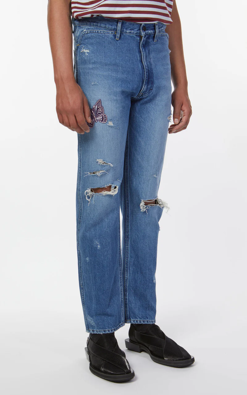 Needles Papillon Patches Straight Jean Indigo - Image 6