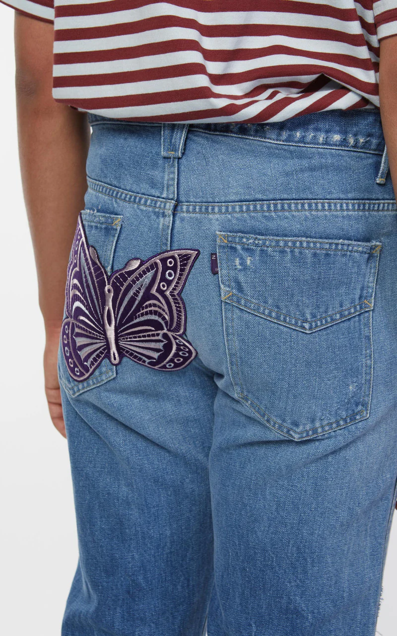 Needles Papillon Patches Straight Jean Indigo - Image 8