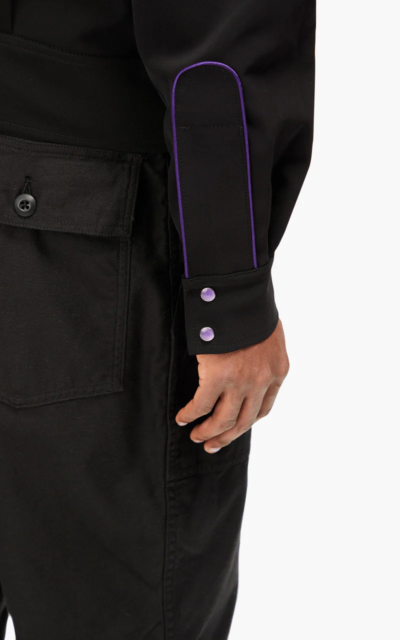 Needles Piping Cowboy Jacket Pe/Pu Double Cloth Black - Image 6