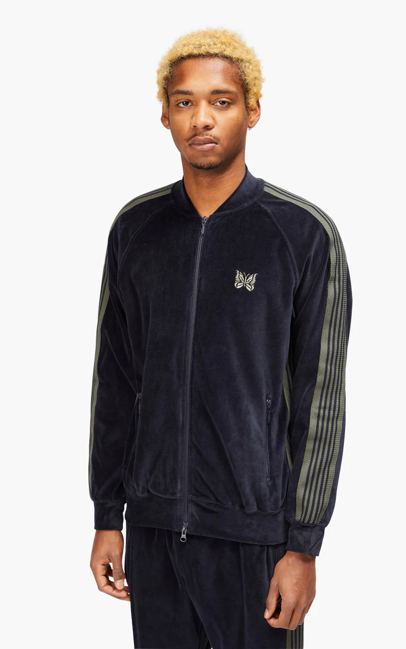 Needles R.C. Track Jacket C/Pe Velour Navy - Image 3