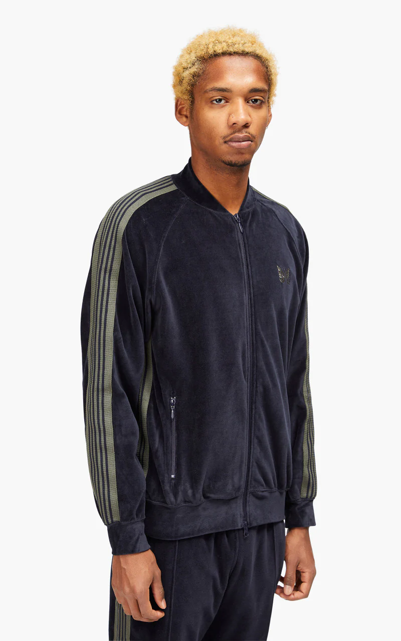 Needles R.C. Track Jacket C/Pe Velour Navy - Image 4