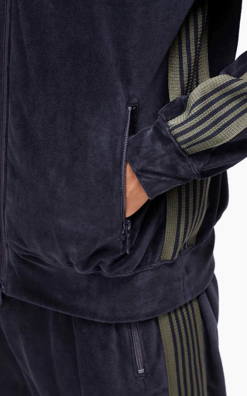 Needles R.C. Track Jacket C/Pe Velour Navy - Image 6