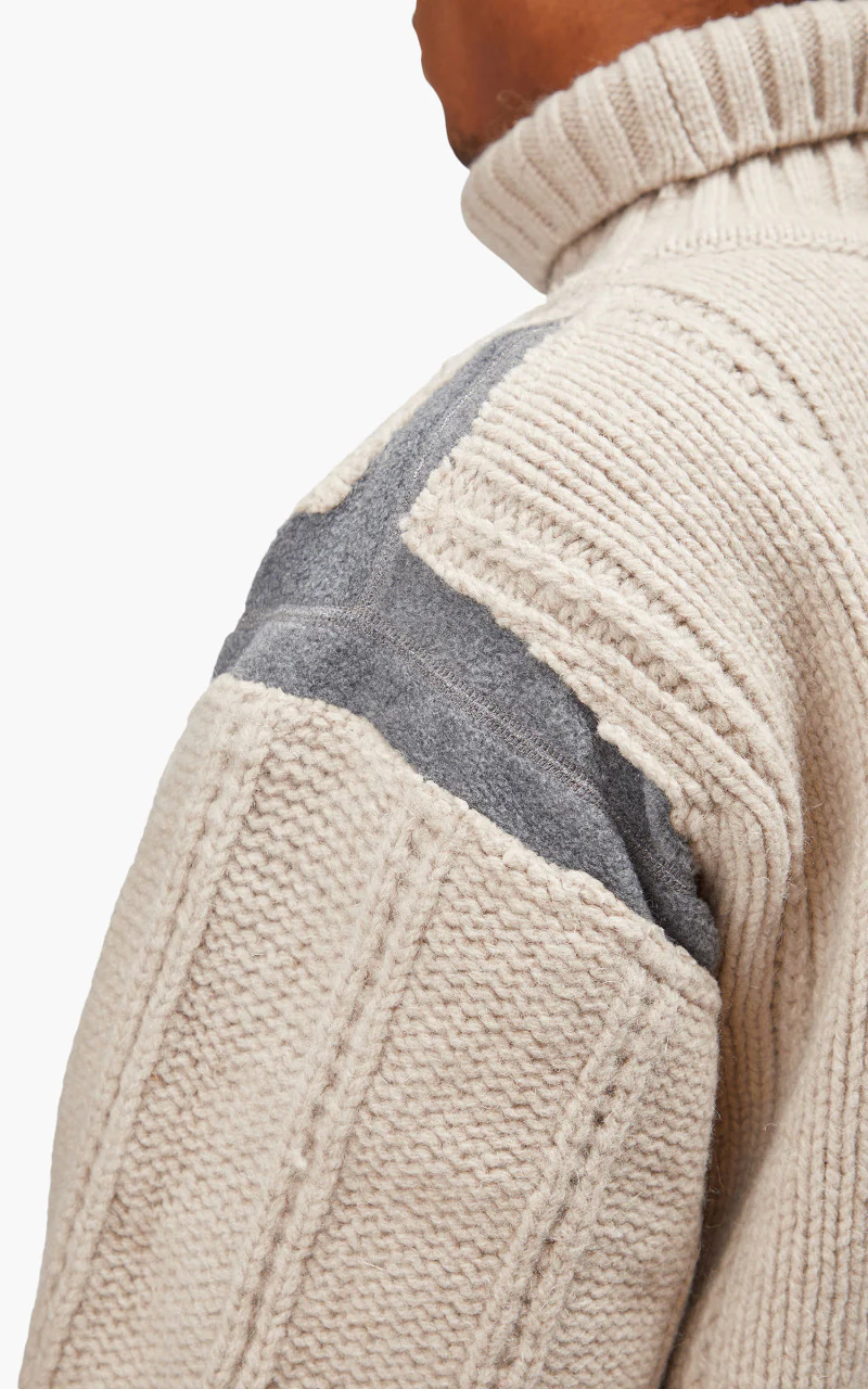 Needles Rebuild by Needles Fisherman Sweater Covered Grey Medium - Image 5