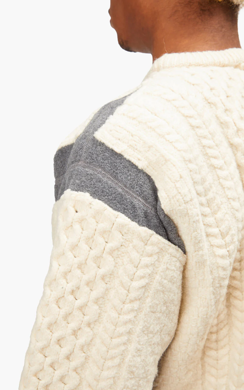 Needles Rebuild by Needles Fisherman Sweater Covered Grey Small - Image 6