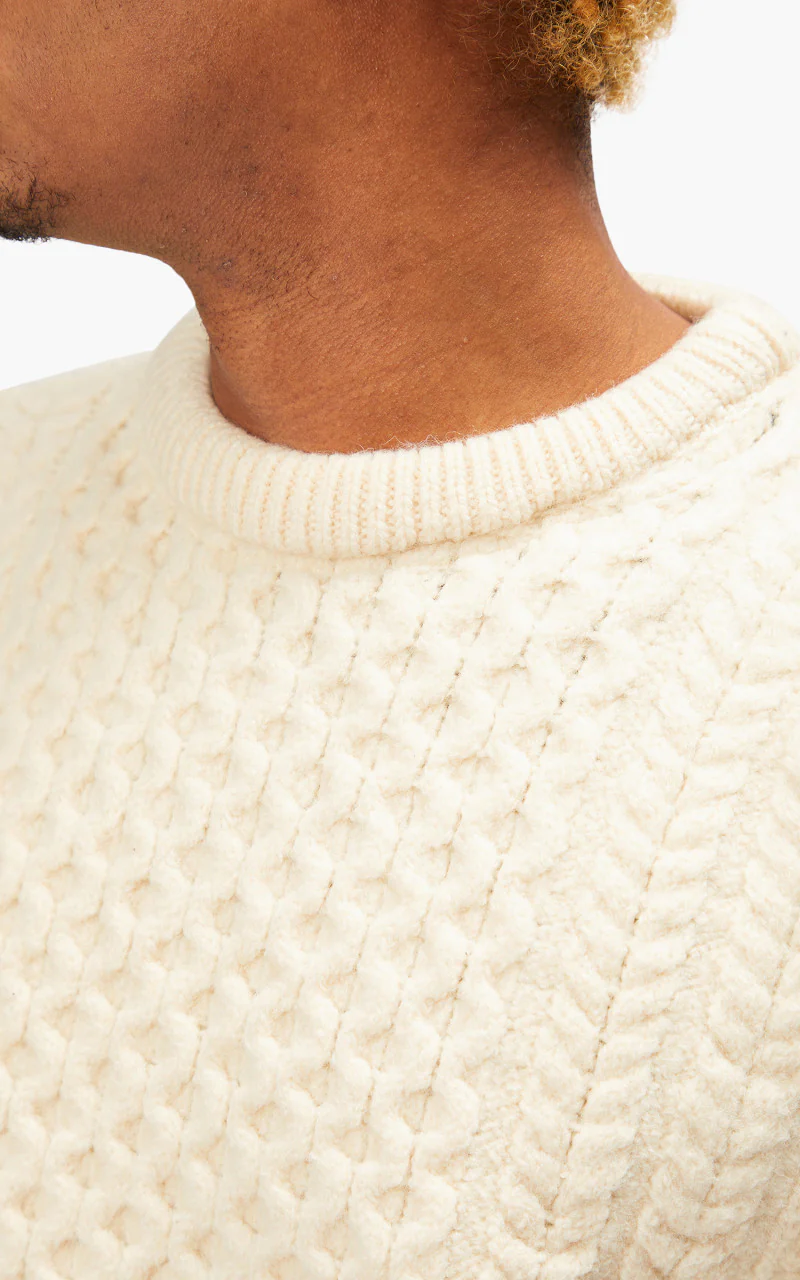 Needles Rebuild by Needles Fisherman Sweater Covered Grey Small - Image 7
