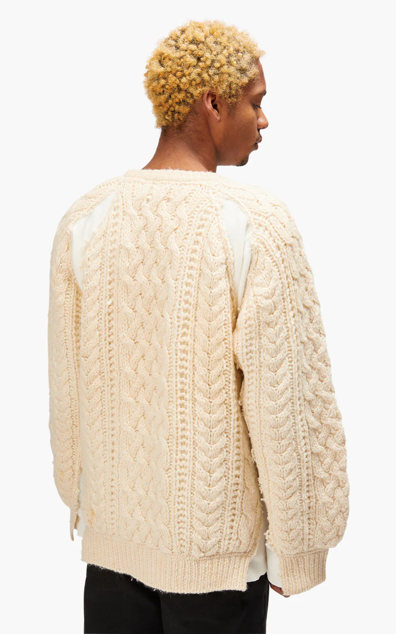 Needles Rebuild by Needles Fisherman Sweater Covered Off White Large - Image 5