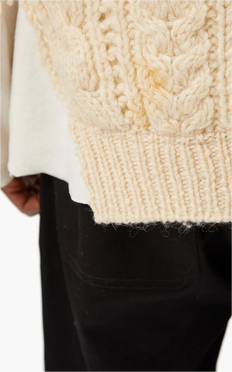 Needles Rebuild by Needles Fisherman Sweater Covered Off White Large - Image 7