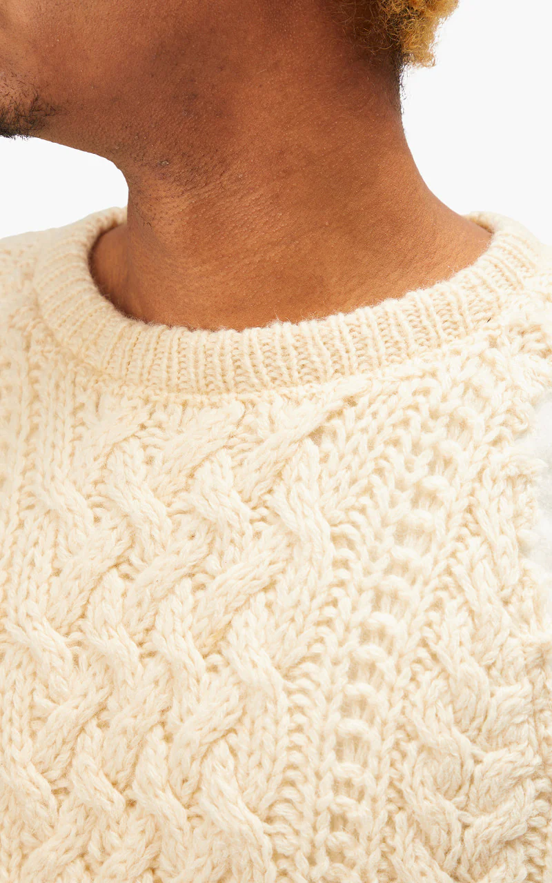 Needles Rebuild by Needles Fisherman Sweater Covered Off White Large - Image 8
