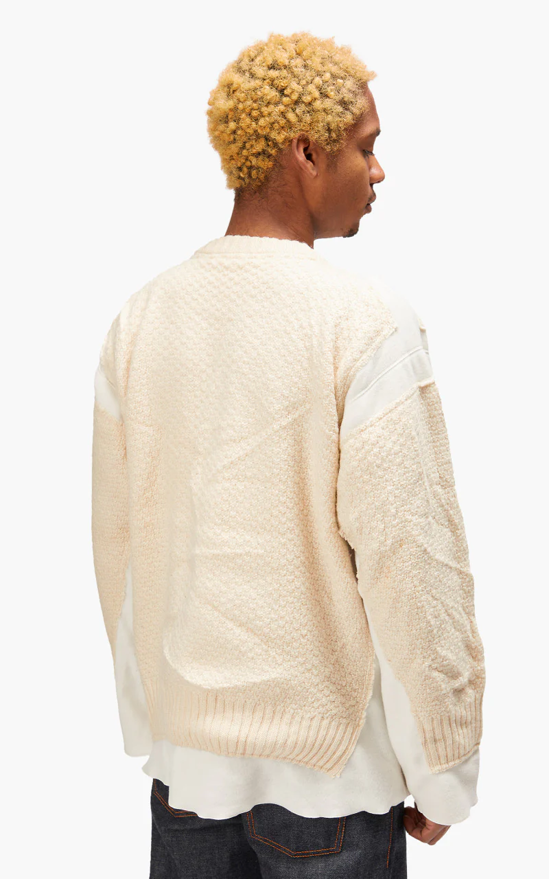 Needles Rebuild by Needles Fisherman Sweater Covered Off White Medium - Image 5