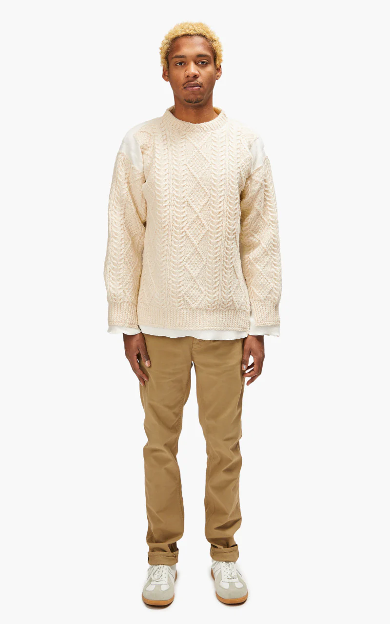 Needles Rebuild by Needles Fisherman Sweater Covered Off White Small - Image 2