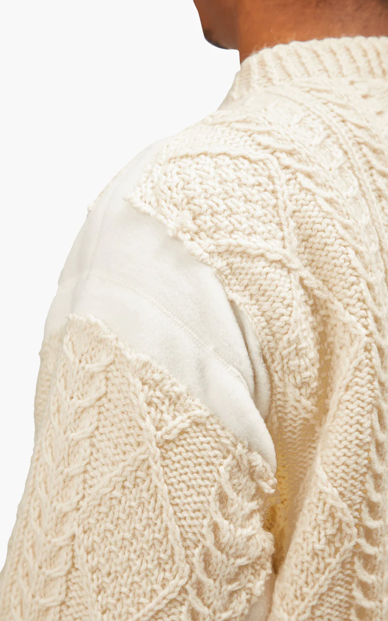 Needles Rebuild by Needles Fisherman Sweater Covered Off White Small - Image 4