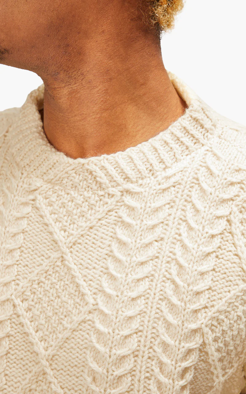 Needles Rebuild by Needles Fisherman Sweater Covered Off White Small - Image 5