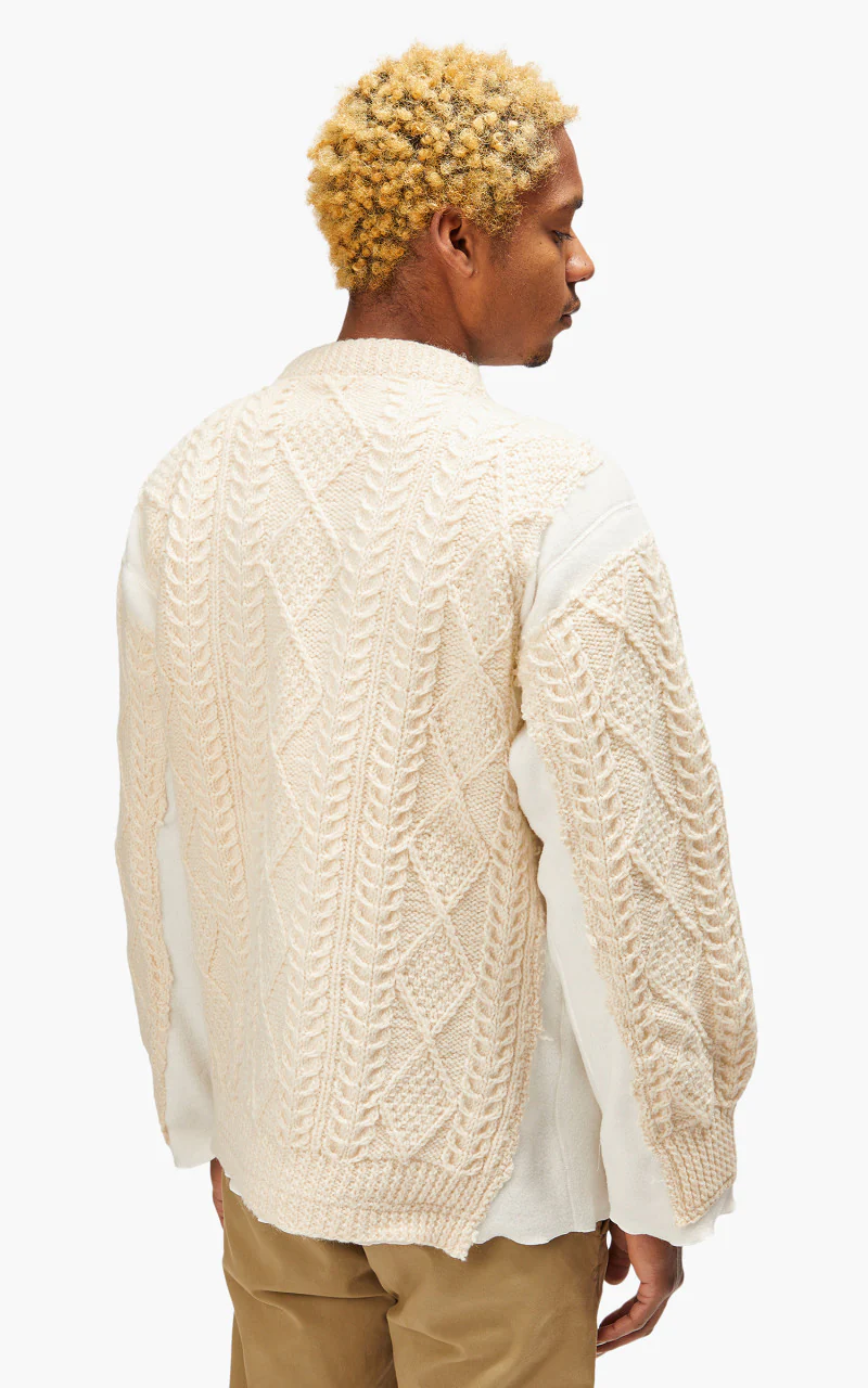 Needles Rebuild by Needles Fisherman Sweater Covered Off White Small - Image 8