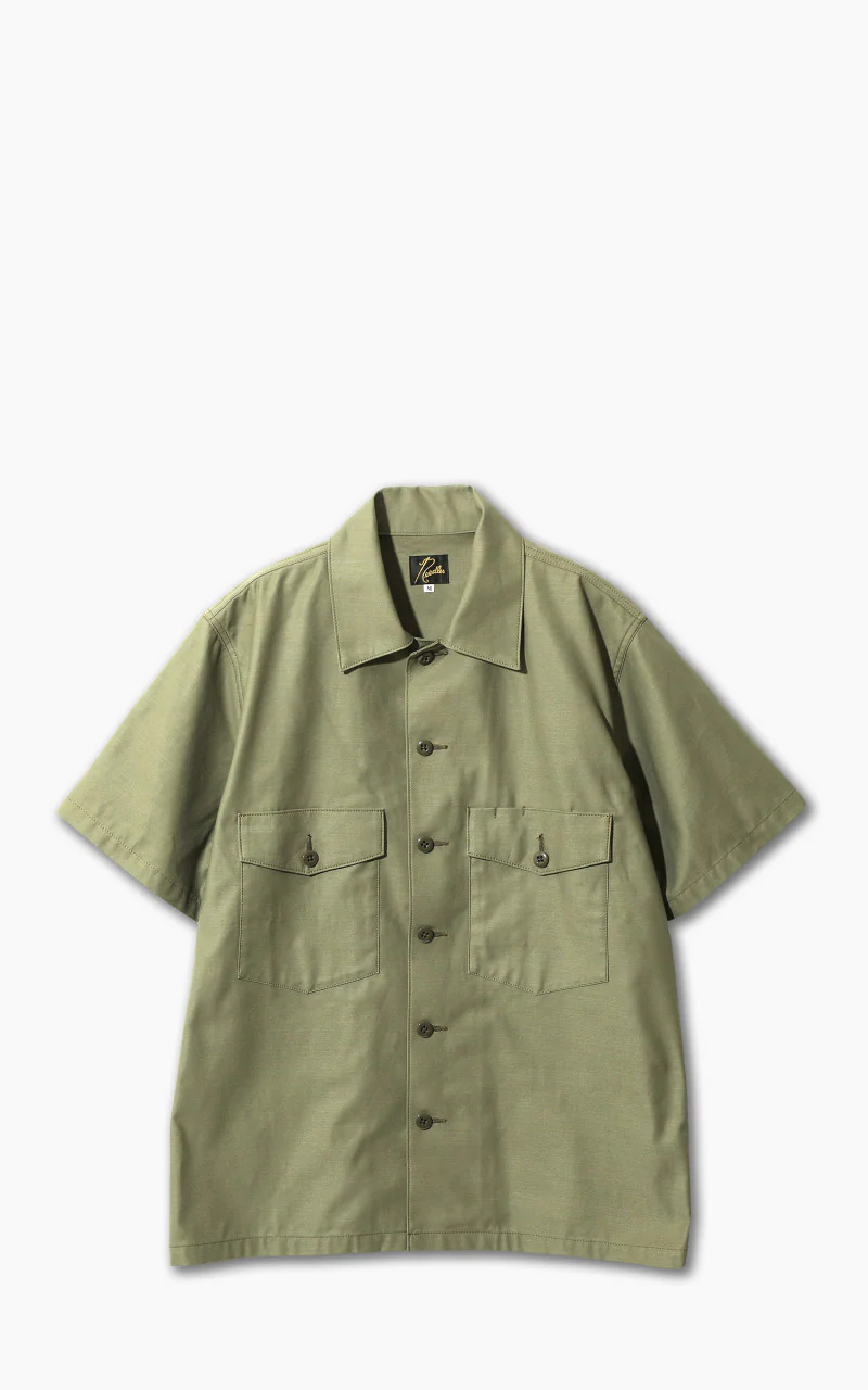 Needles S/S Fatigue Shirt Backsateen Olive