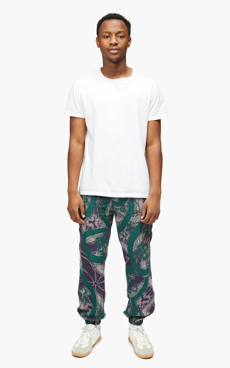 Needles Zipped Sweat Pant Papillon Pile Jacquard Purple - Image 2