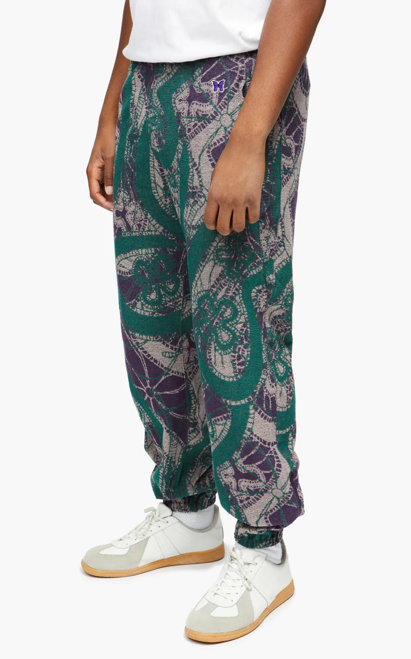 Needles Zipped Sweat Pant Papillon Pile Jacquard Purple - Image 4