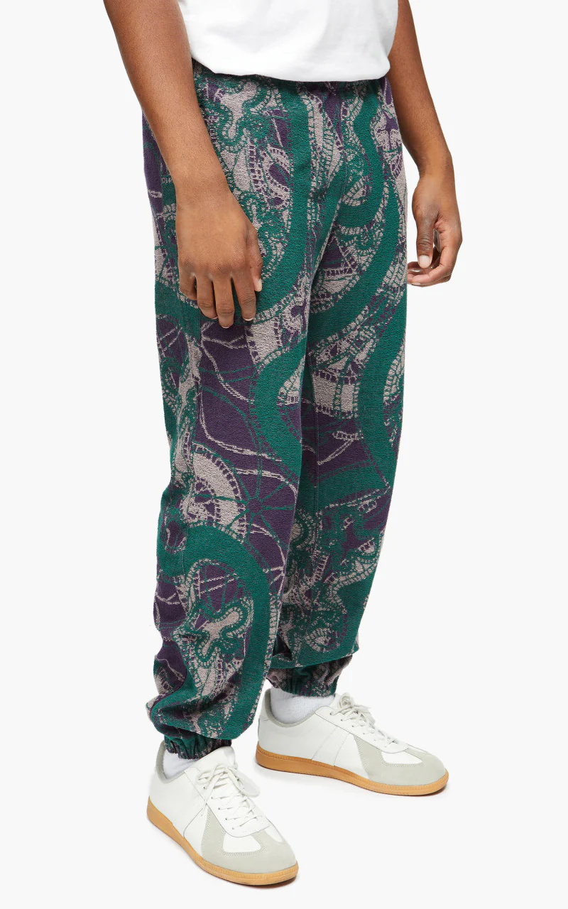 Needles Zipped Sweat Pant Papillon Pile Jacquard Purple - Image 5