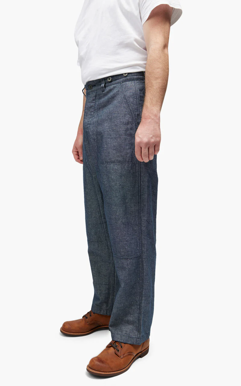 Nigel Cabourn Carpenter Pant Cotton/Linen Navy - Image 3