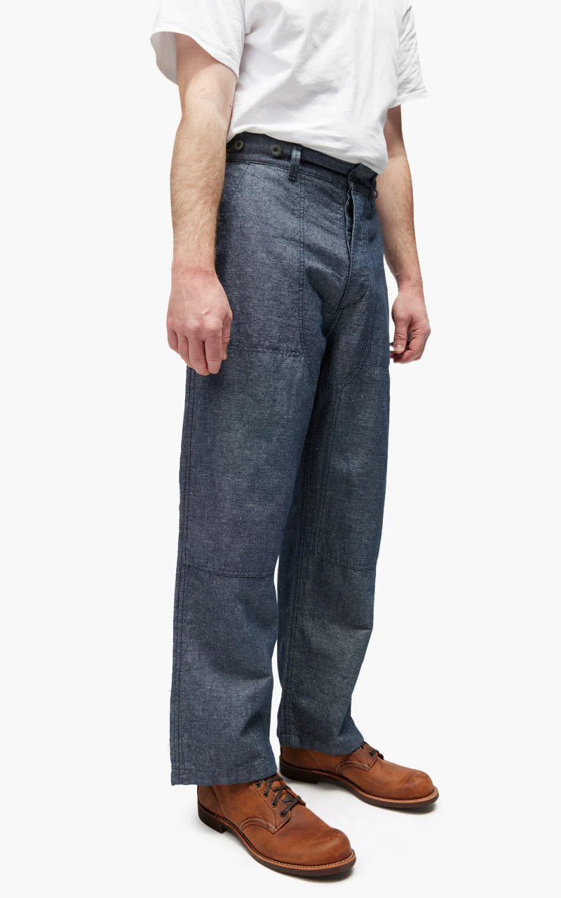 Nigel Cabourn Carpenter Pant Cotton/Linen Navy - Image 4