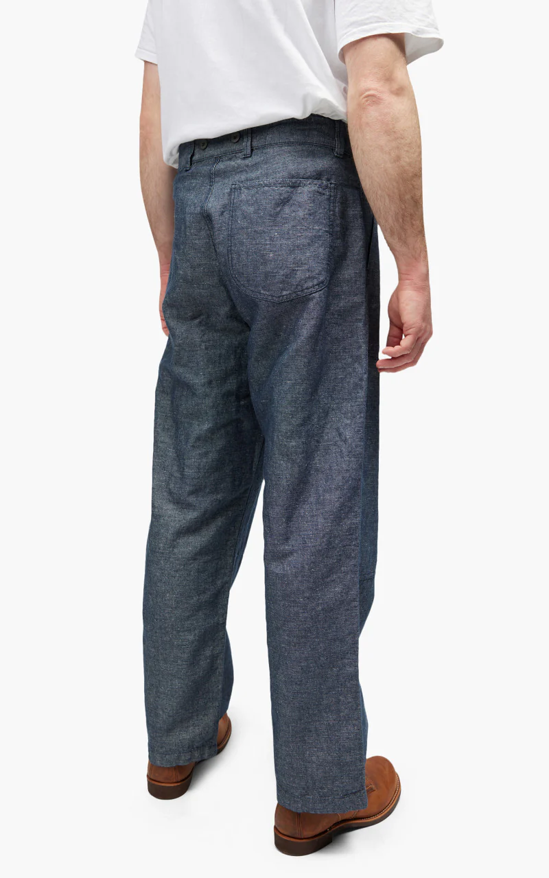 Nigel Cabourn Carpenter Pant Cotton/Linen Navy - Image 5