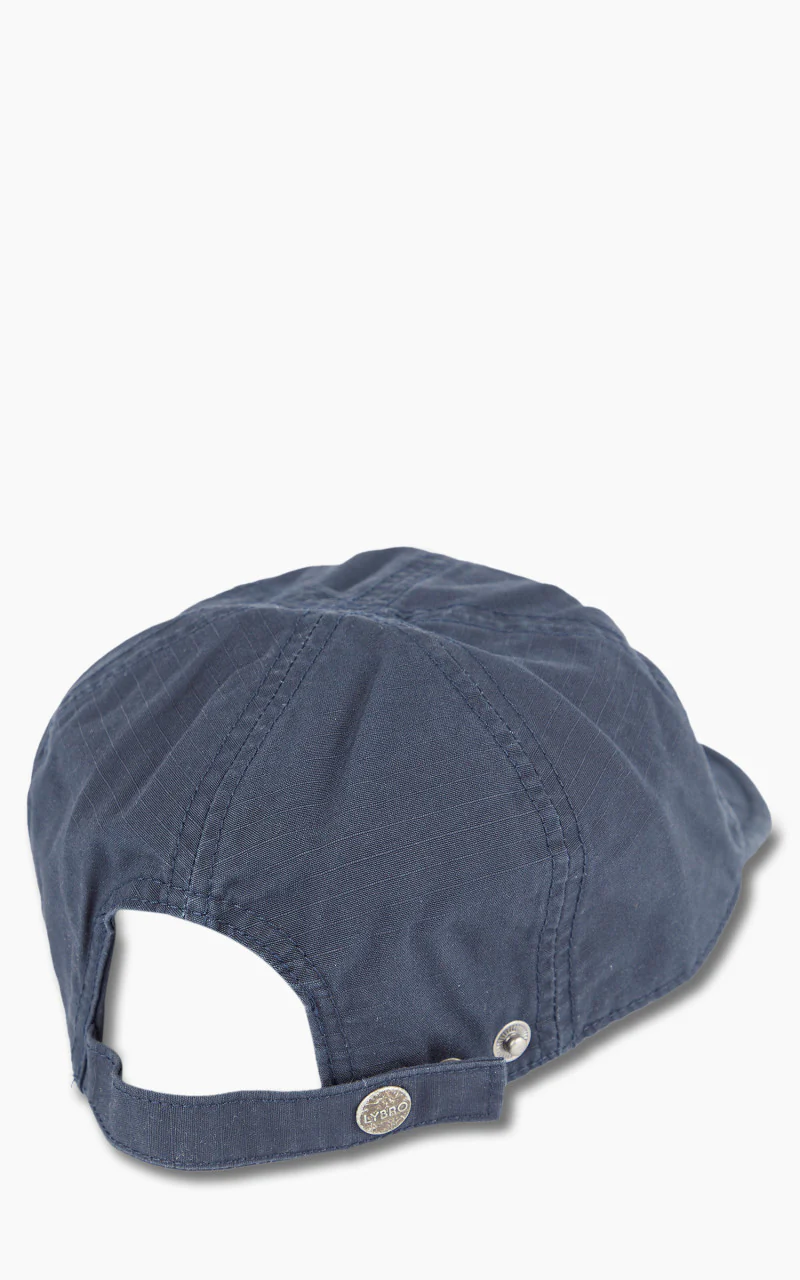 Nigel Cabourn Mechanics Cap Cotton Ripstop Black Navy - Image 2
