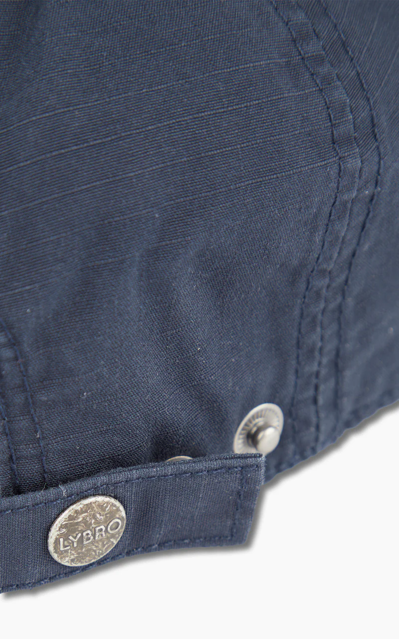 Nigel Cabourn Mechanics Cap Cotton Ripstop Black Navy - Image 3