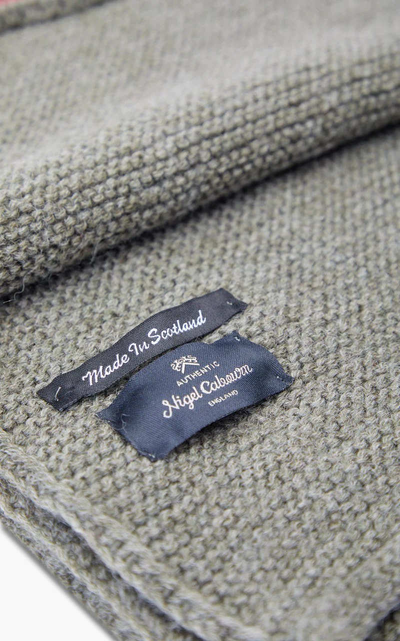 Nigel Cabourn Striped Scarf Schoeller Wool Army - Image 2
