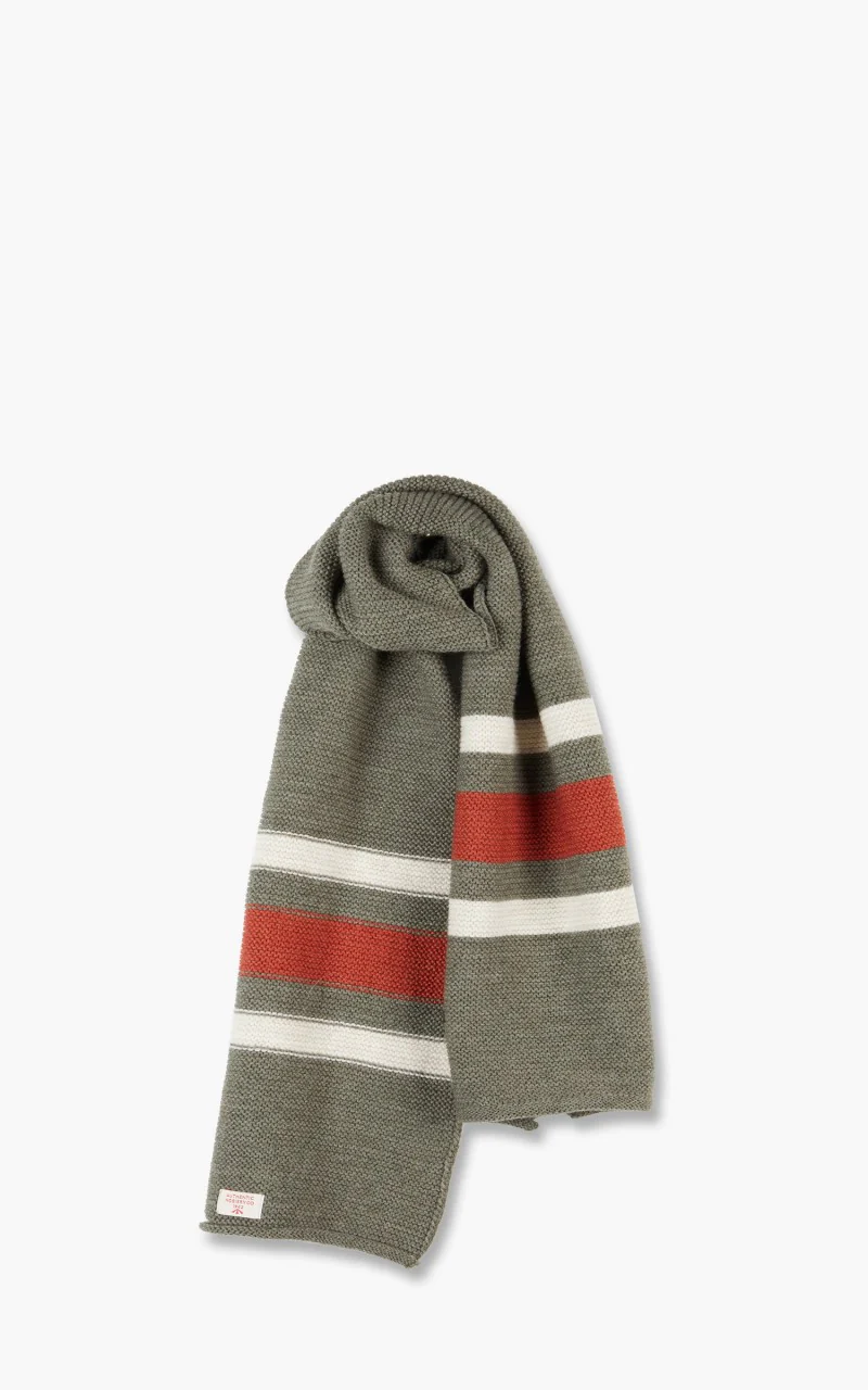 Nigel Cabourn Striped Scarf Schoeller Wool Army - Image 3