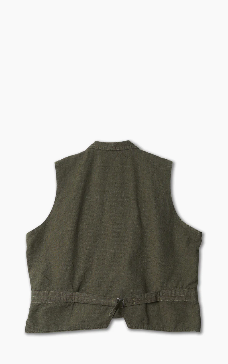 Nigel Cabourn Waistcoat Cotton Broken Twill Army - Image 3