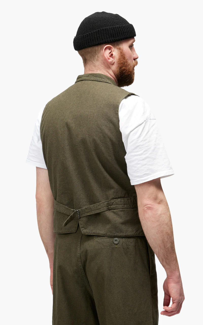 Nigel Cabourn Waistcoat Cotton Broken Twill Army - Image 5