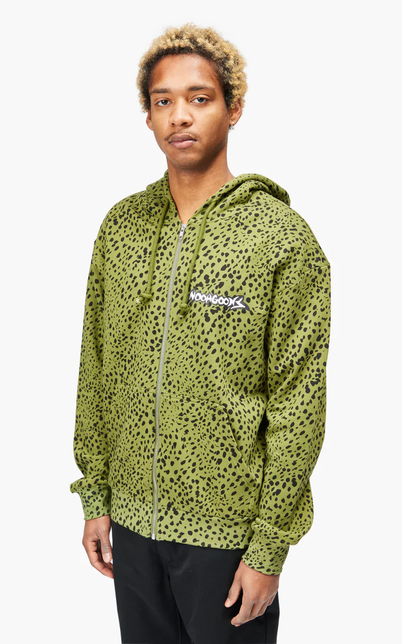 Noon Goons Chit Chat Zip Hoodie Green Leopard - Image 4