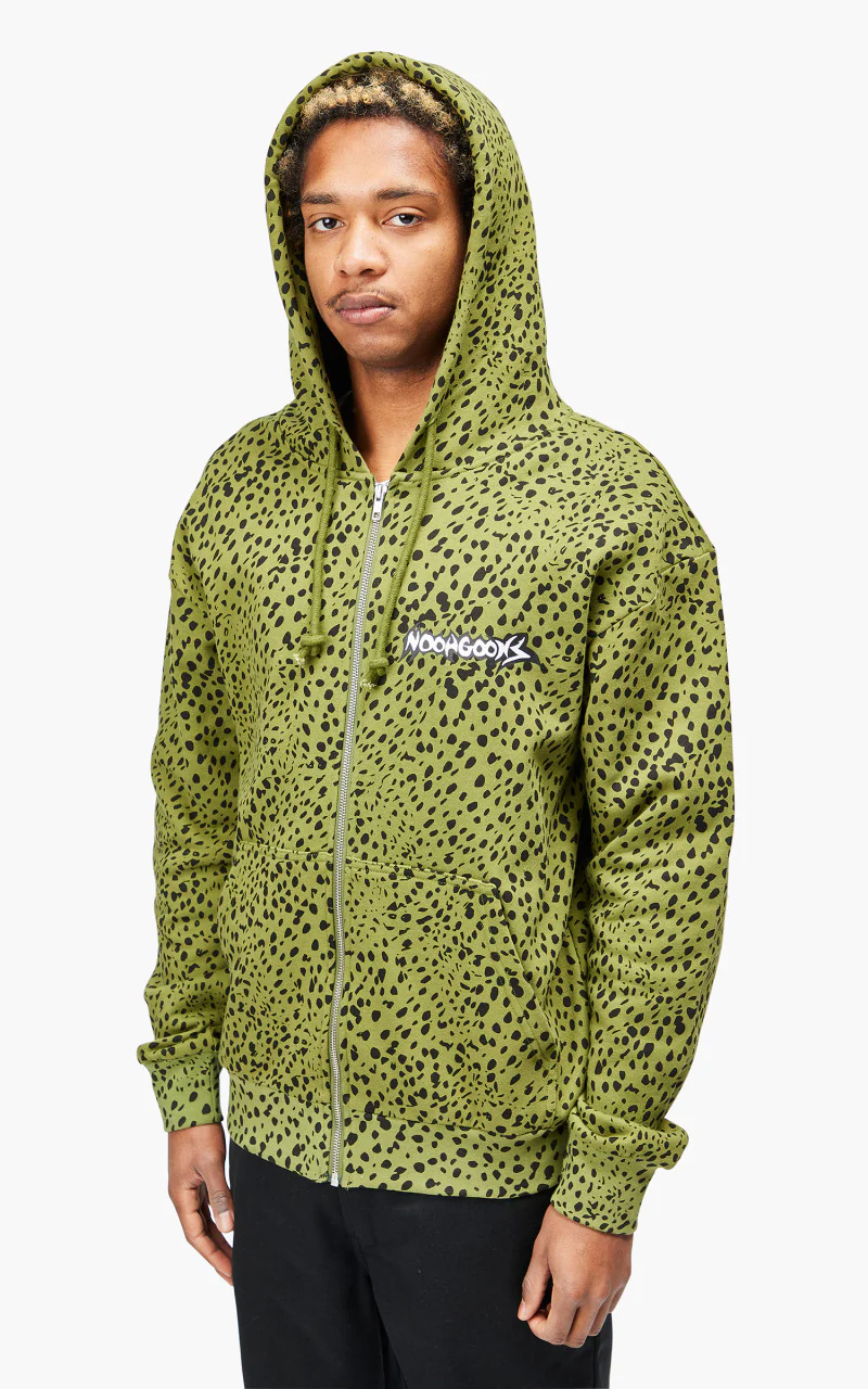 Noon Goons Chit Chat Zip Hoodie Green Leopard - Image 5