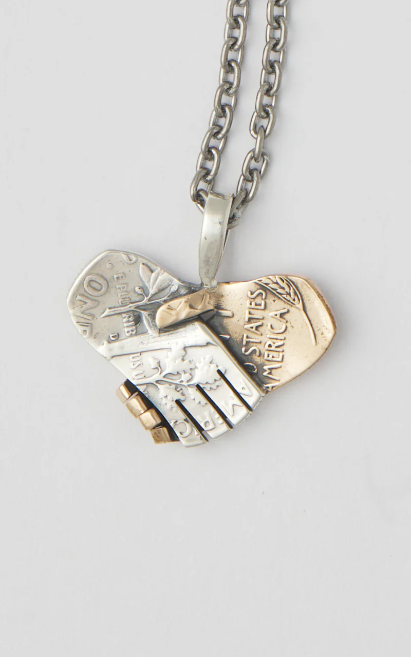 North Works N-663 Necklace 925 Silver Handshake - Image 2