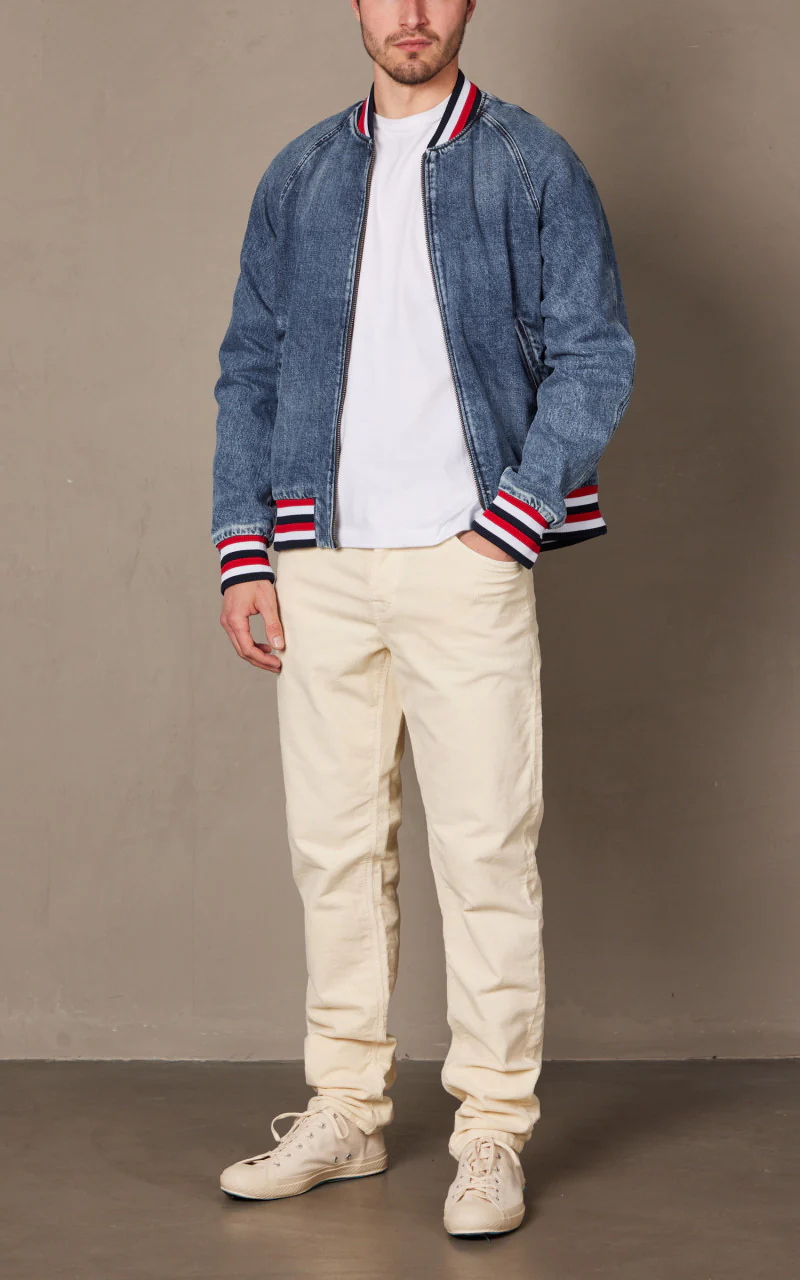 Nudie Jeans Alex Bomber Jacket Denim Blue - Image 2